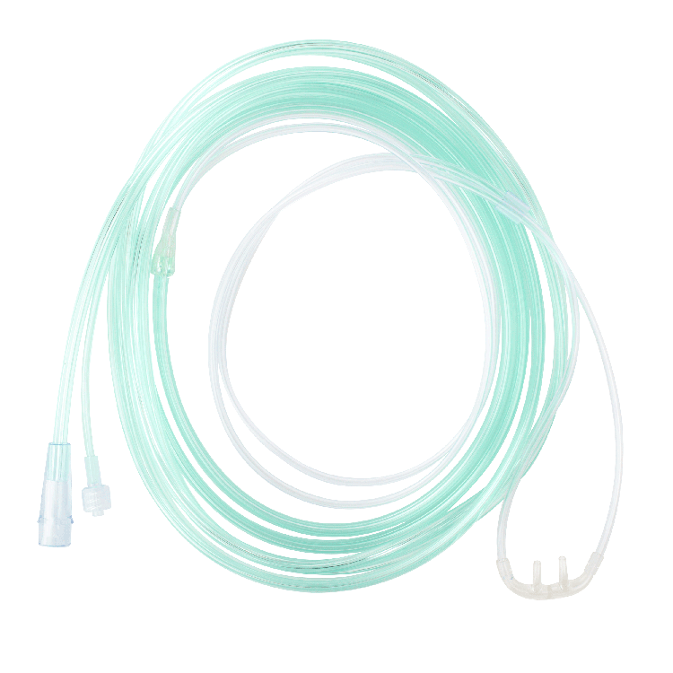 EtCO2 Nasal Sampling Cannula with 14' (4.2m) Tubing with Male Luer and Standard Connector, Pediatric, 25 Quantity per Case