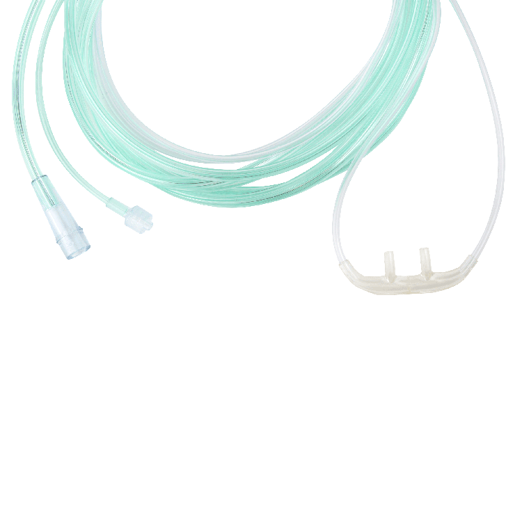 EtCO2 Nasal Sampling Cannula with 14' (4.2m) Tubing with Male Luer and Standard Connector, Adult, 25 Quantity per Case