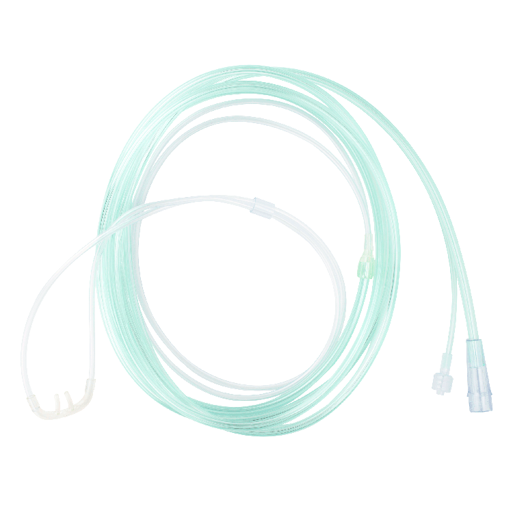 EtCO2 Nasal Sampling Cannula, with 14' (4.2m) Universal O2 Tubing Connect and Male Luer and Adult, 25 Quantity per Case