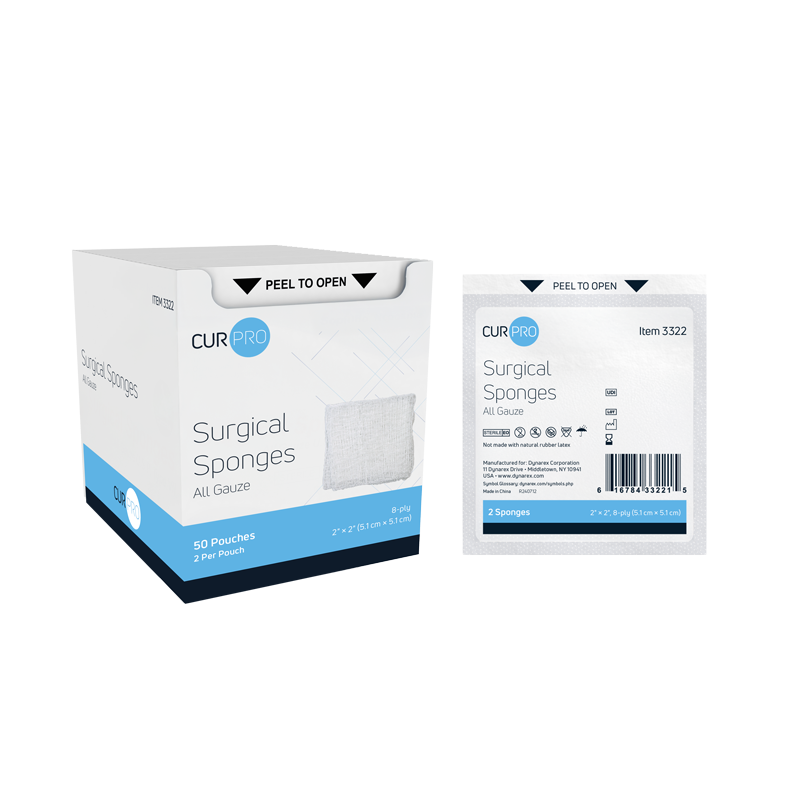 Surgical Gauze Sponge - Sterile 2's, 2" x 2" 8 Ply - 50 pcs per Box/30 Boxes per Case