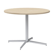 Bush Business Furniture 42-inch Round Conference Table with Metal Base in Natural Elm - 41.38" Width x 41.38" Depth x 30.33" Height