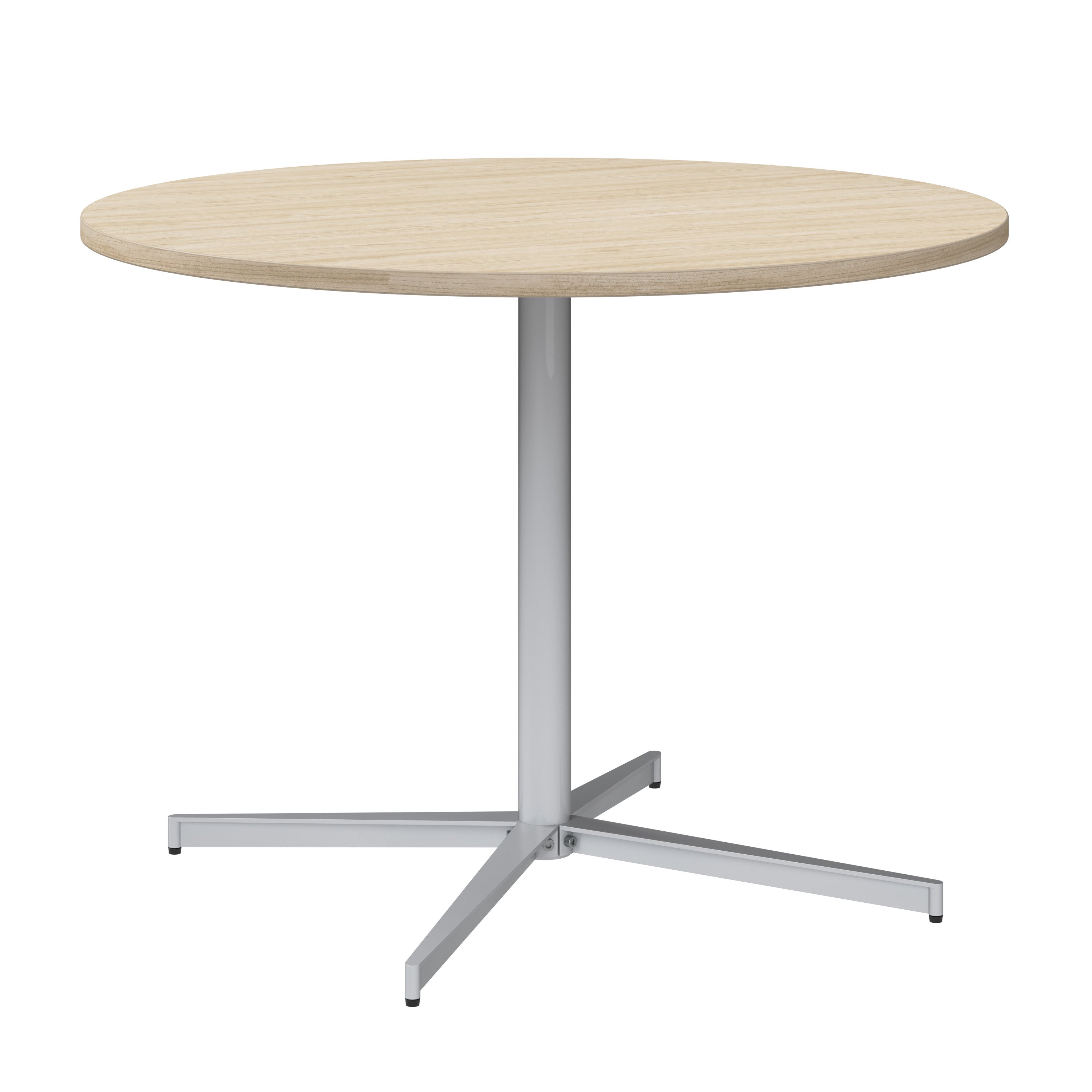 Bush Business Furniture 42-inch Round Conference Table with Metal Base in Natural Elm - 41.38" Width x 41.38" Depth x 30.33" Height