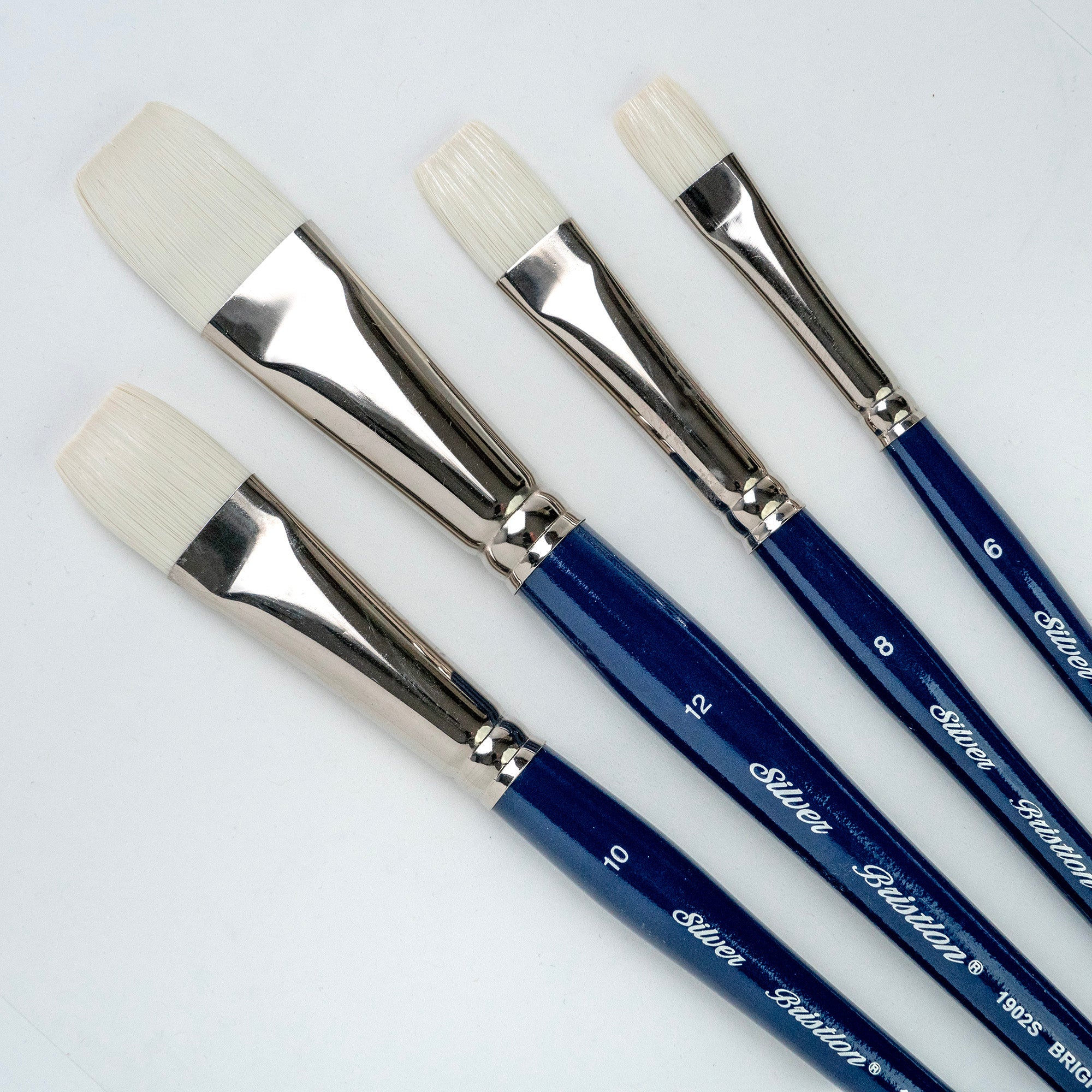 Bristlon Short Handle Brights Brushes, Set of 4