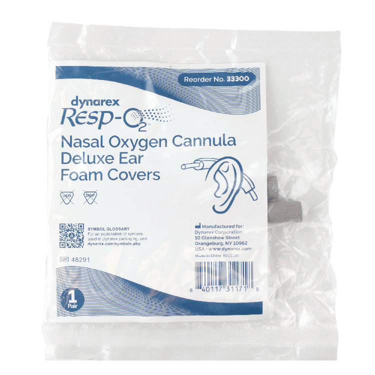 Nasal Oxygen Cannula Deluxe Ear Foam Covers, 50 Pairs per Case