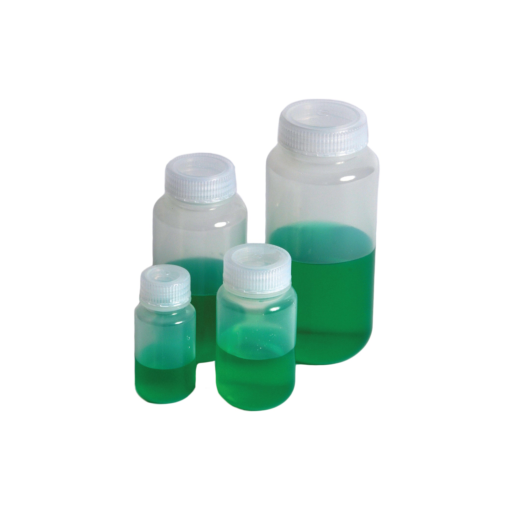 United Scientific® UniStore™ Reagent Bottles, Wide Mouth, PP, 60 mL, comes with 12