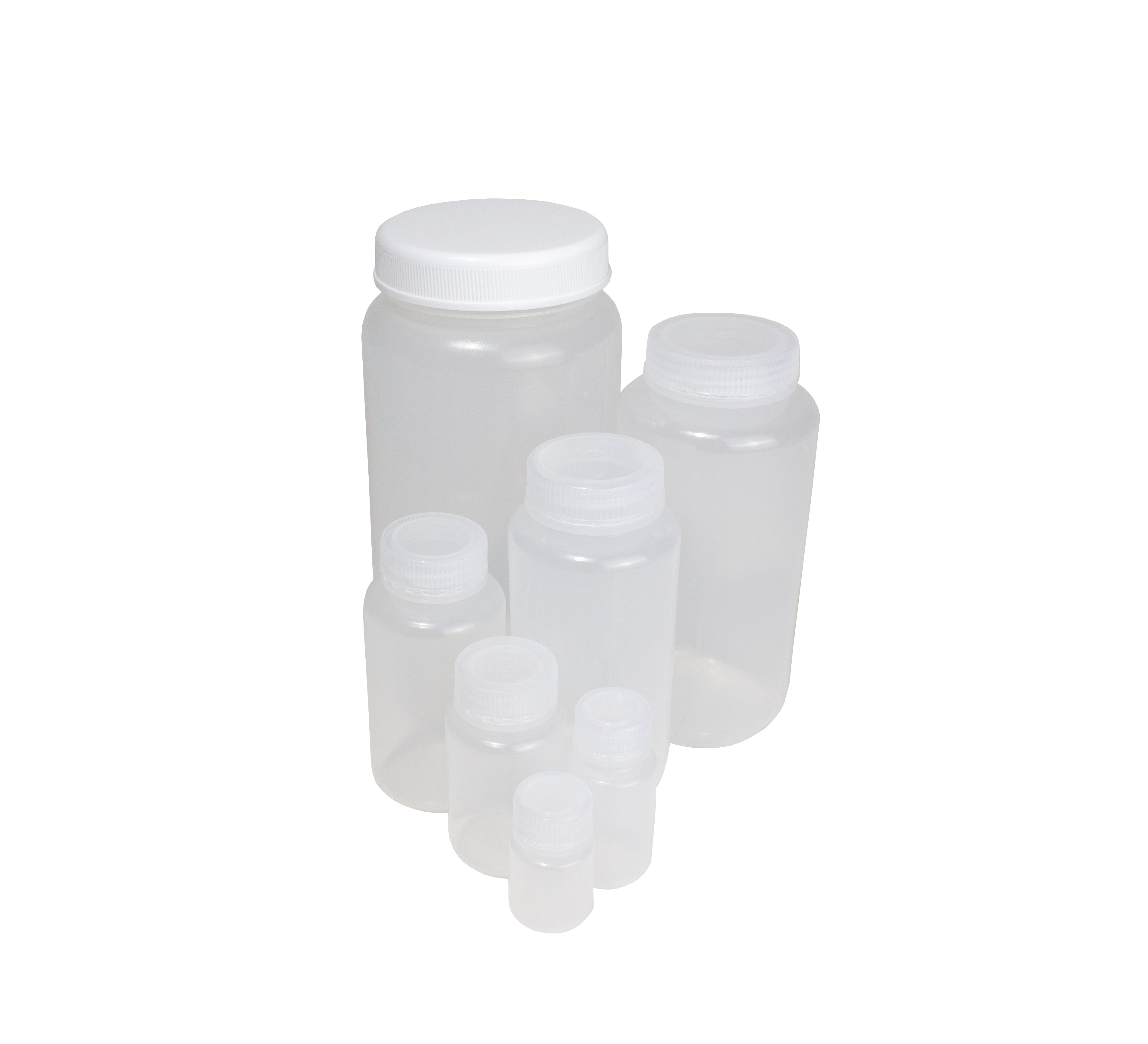 United Scientific® UniStore™ Reagent Bottles, Wide Mouth, PP, 30 mL, comes with 12