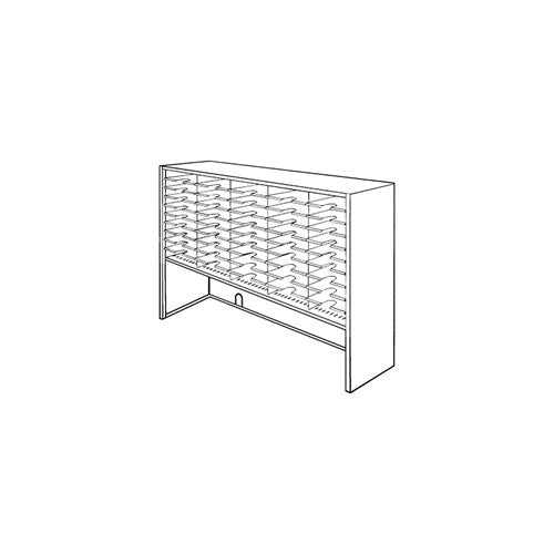 Mailflow Systems Sorter, Closed Back w/ 9" Elevation; 35 Sorting Pockets 15”D without Plexi Doors