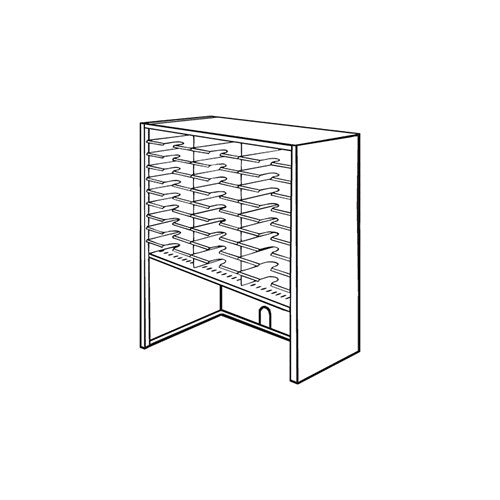Mailflow Systems Sorter, Closed Back w/ 9" Elevation; 21 Sorting Pockets 15”D without Plexi Doors