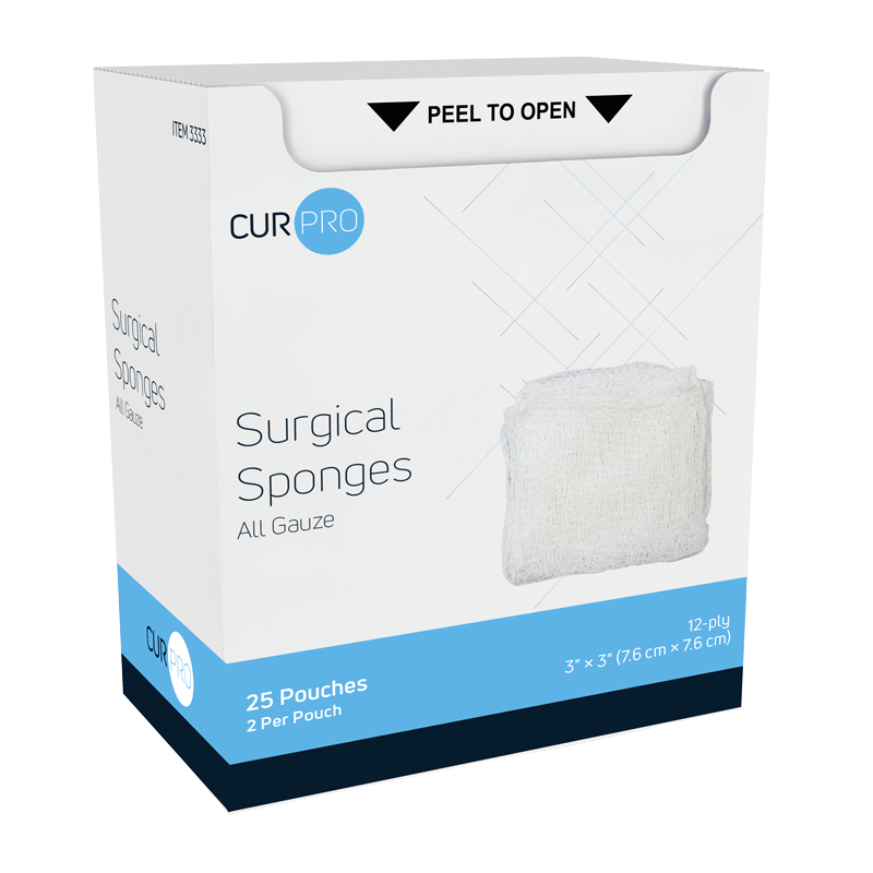 Surgical Gauze Sponge - Sterile 2's, 3" x 3" 12 Ply - 25 pcs per Box/25 Boxes per Case