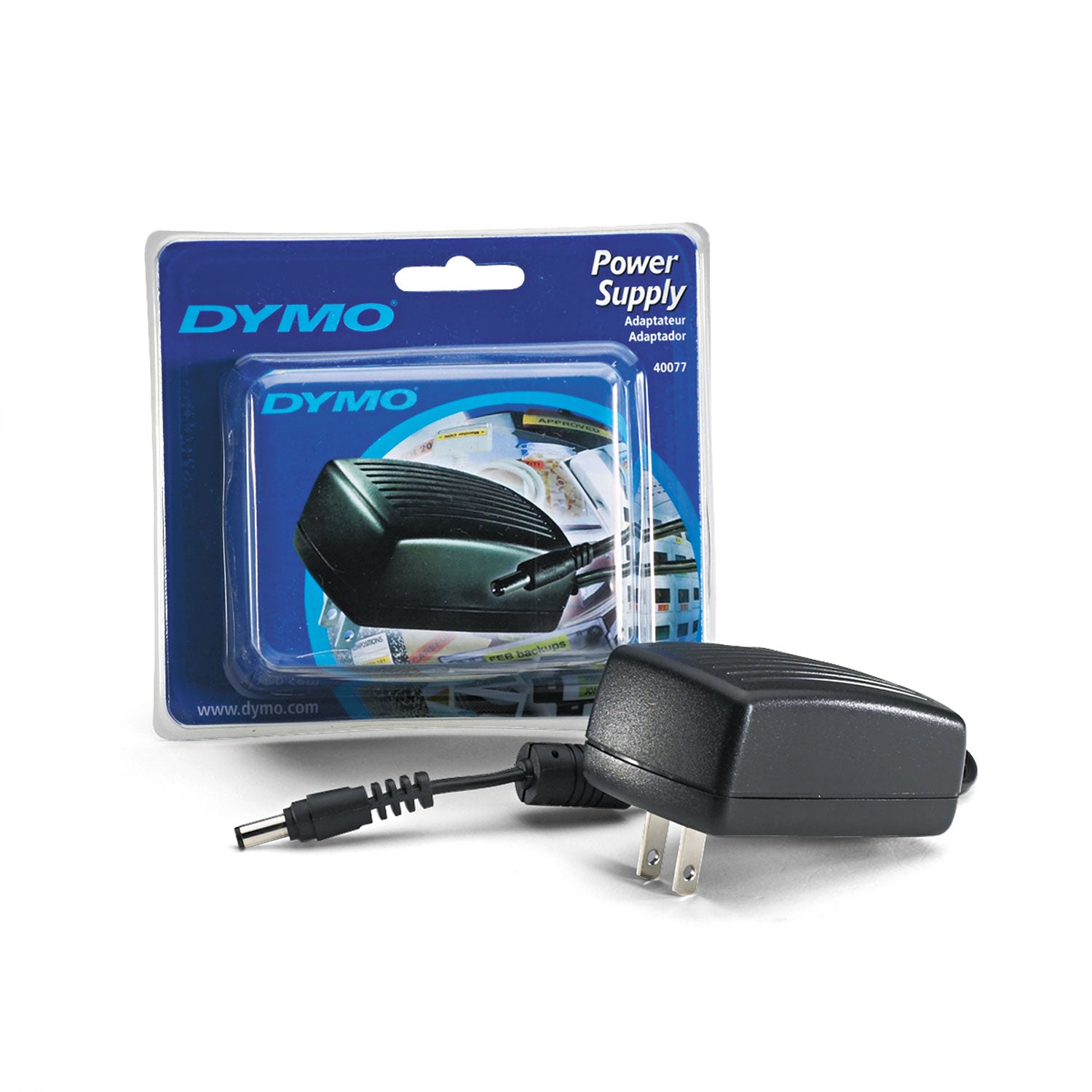 Dymo LabelMaker AC Adapter - 110 V AC, 220 V AC Input - 9 V DC Output - Black - 1 Each