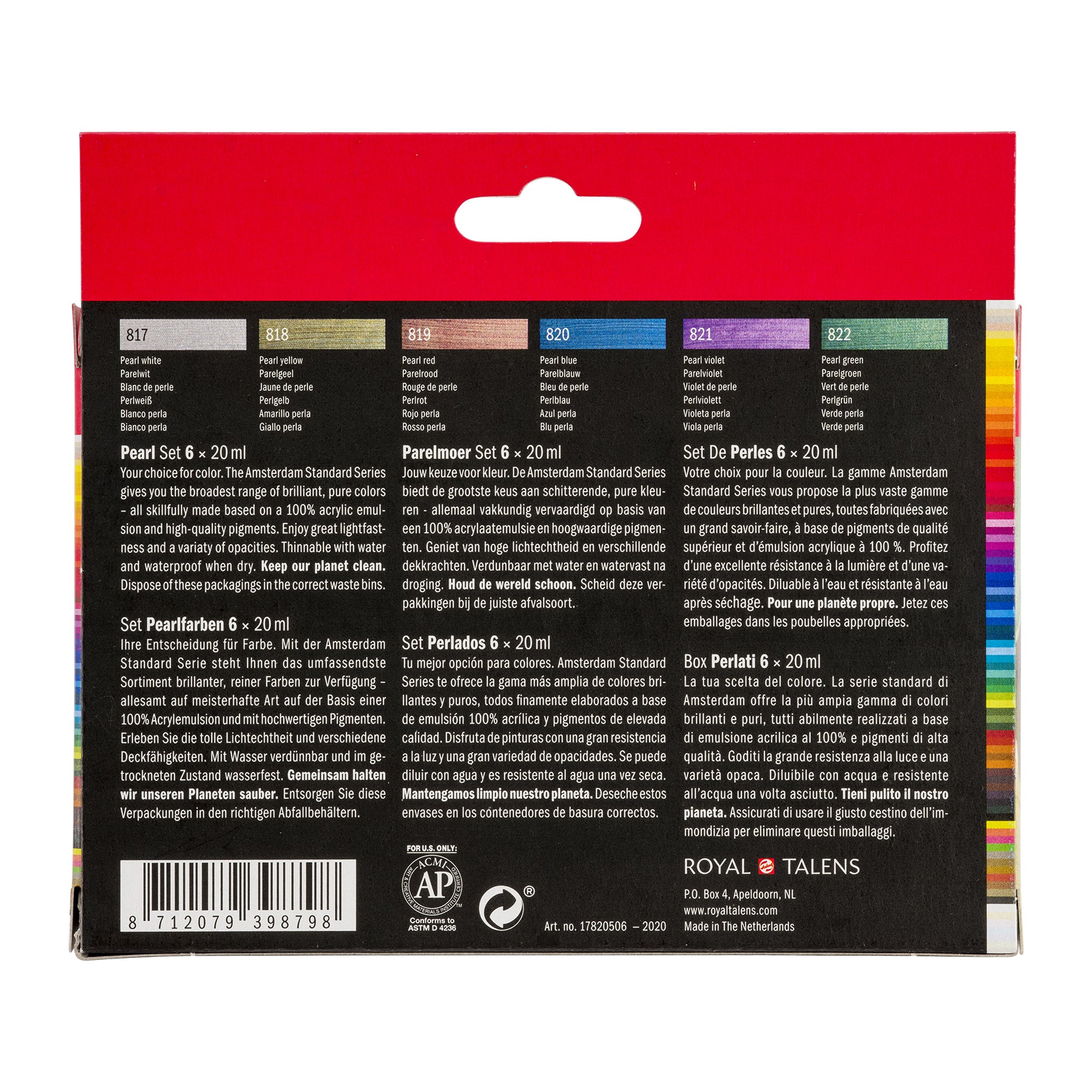 Standard Acrylic Pearl Set, 6 x 20mL