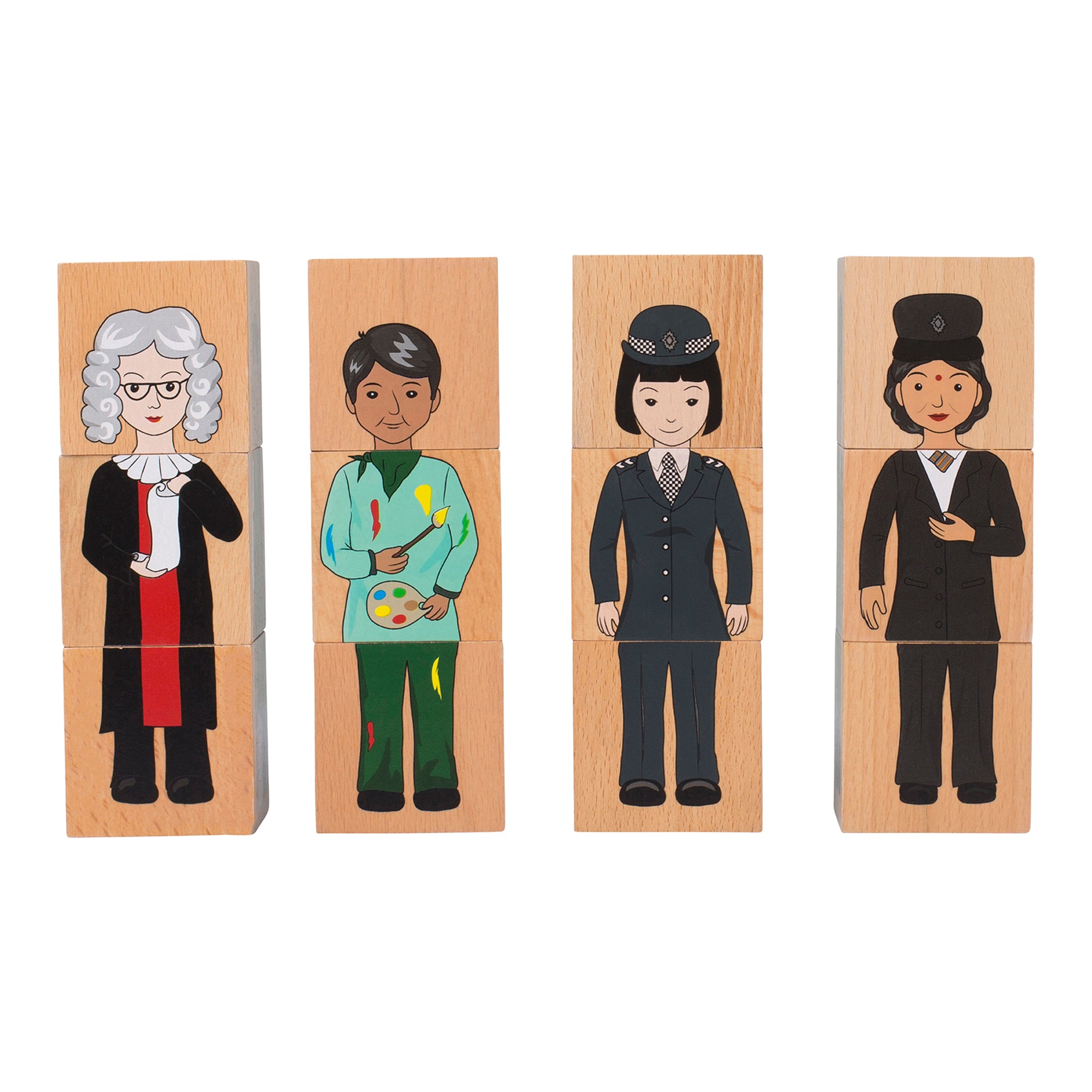 Career Mix 'N’ Match Wooden Blocks
