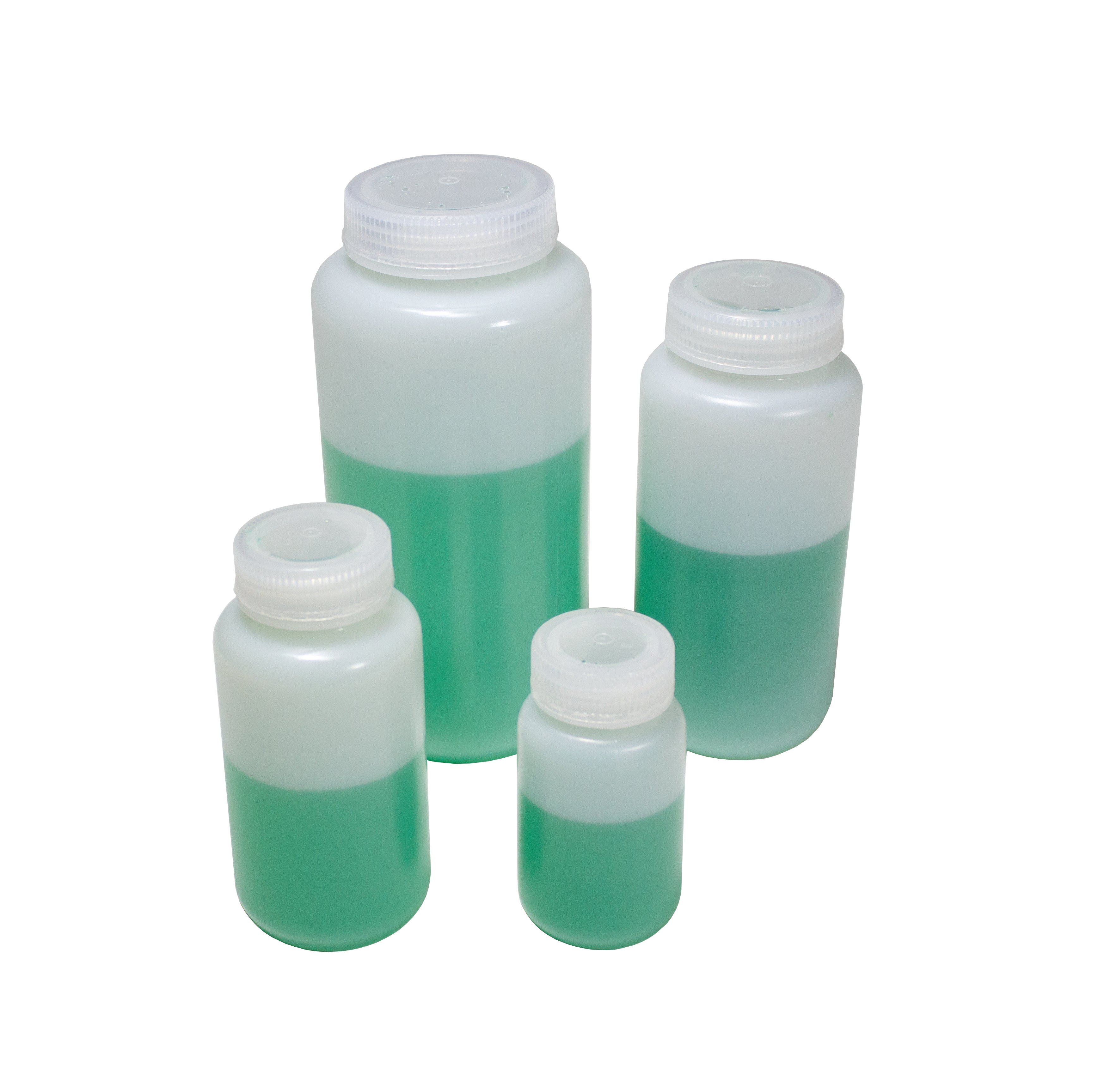 United Scientific® UniStore™ Reagent Bottles, Wide Mouth, HDPE, 60 mL, comes with 12