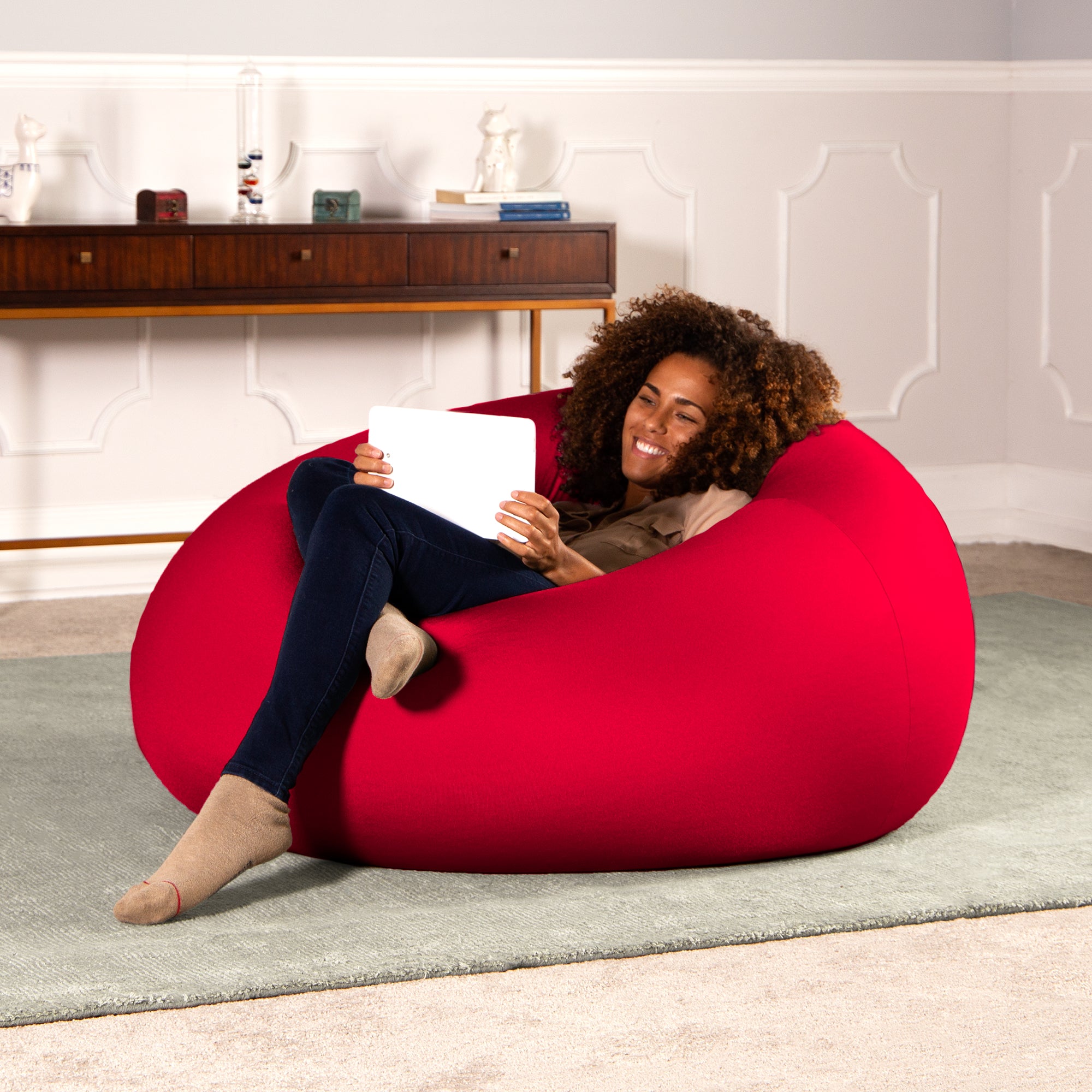 Nimbus Spandex Bean Bag Chair, Large, Cardinal