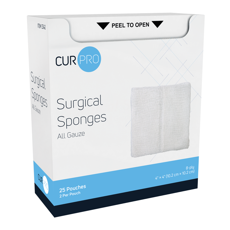 Surgical Gauze Sponge - Sterile 2's, 4" x 4" 8 Ply - 25 pcs per Box/24 Boxes per Case