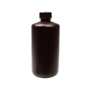 United Scientific® UniStore™ Amber Reagent Bottles, Narrow Mouth, HDPE 500 mL, comes with 12
