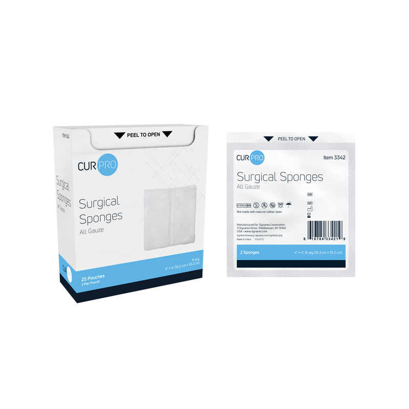 Surgical Gauze Sponge - Sterile 2's, 4" x 4" 8 Ply - 25 pcs per Box/24 Boxes per Case