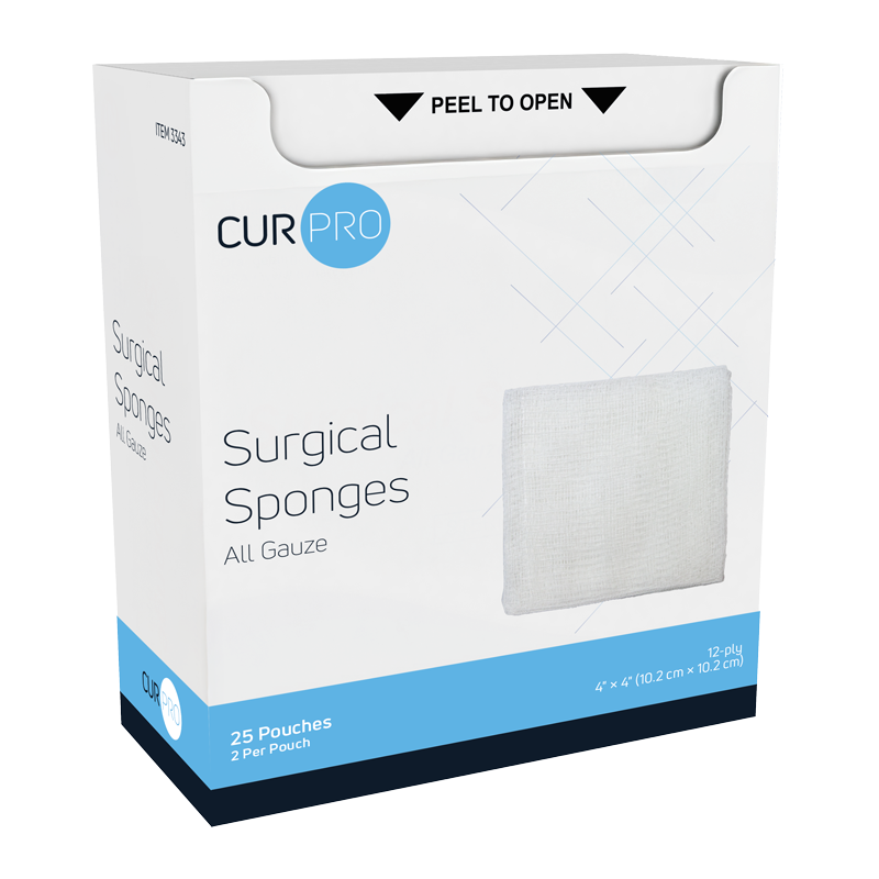 Surgical Gauze Sponge - Sterile 2's, 4" x 4" 12 Ply - 25 pcs per Box/24 Boxes per Case