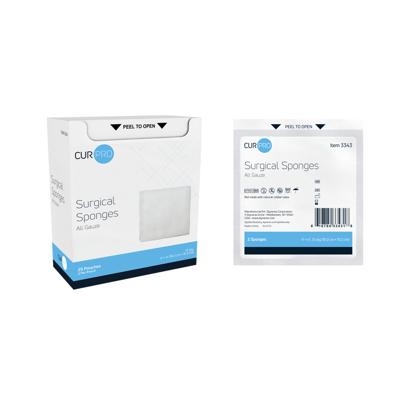 Surgical Gauze Sponge - Sterile 2's, 4" x 4" 12 Ply - 25 pcs per Box/24 Boxes per Case