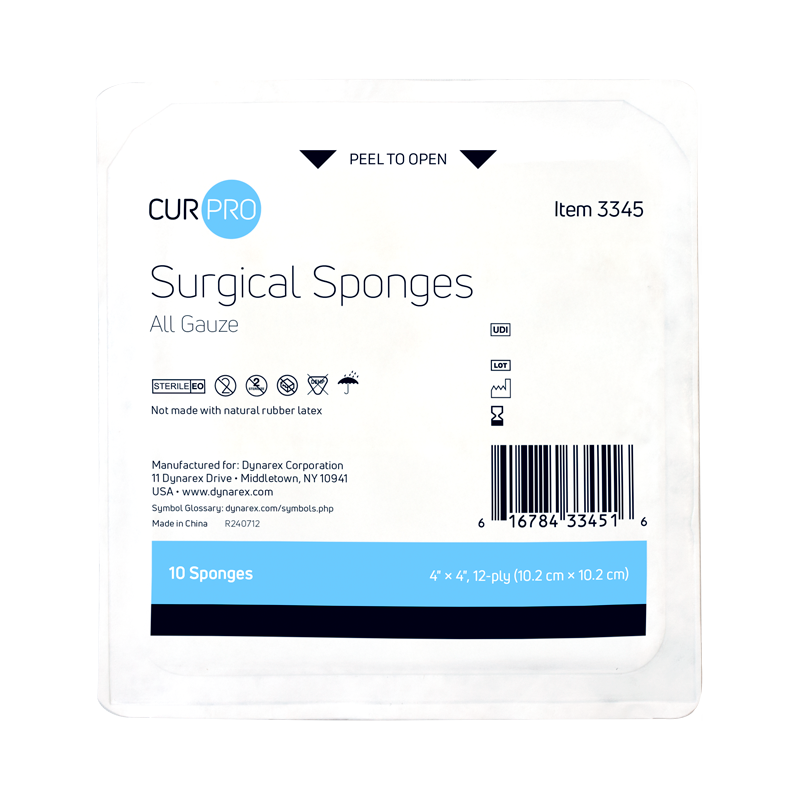 Surgical Gauze Sponge - Sterile 10's, 4" x 4" 12 Ply- 10 pcs per Box/128 Boxes per Case