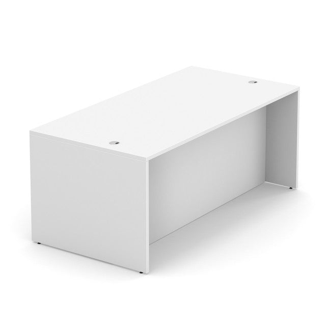 OfficeSource Laminate Desk Shell - 71''W x 36''D - White