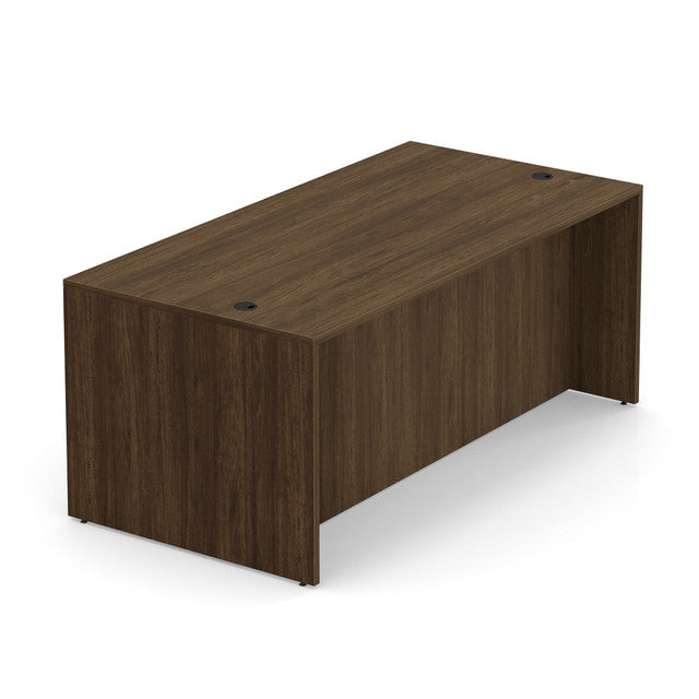 OfficeSource Laminate Desk Shell - 71''W x 36''D - Modern Walnut