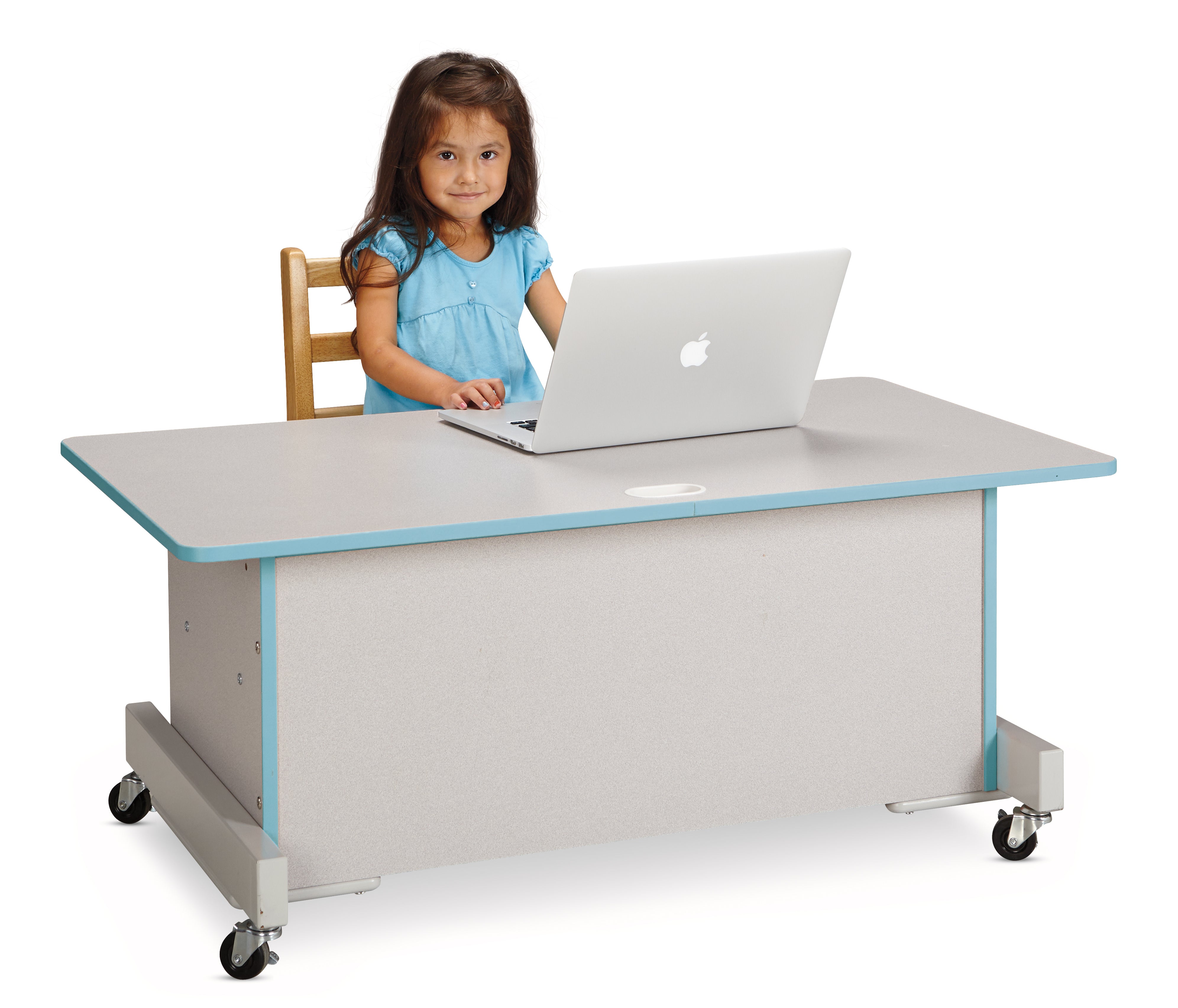 Rainbow Accents® Apollo Single Computer Desk  - Coastal Blue