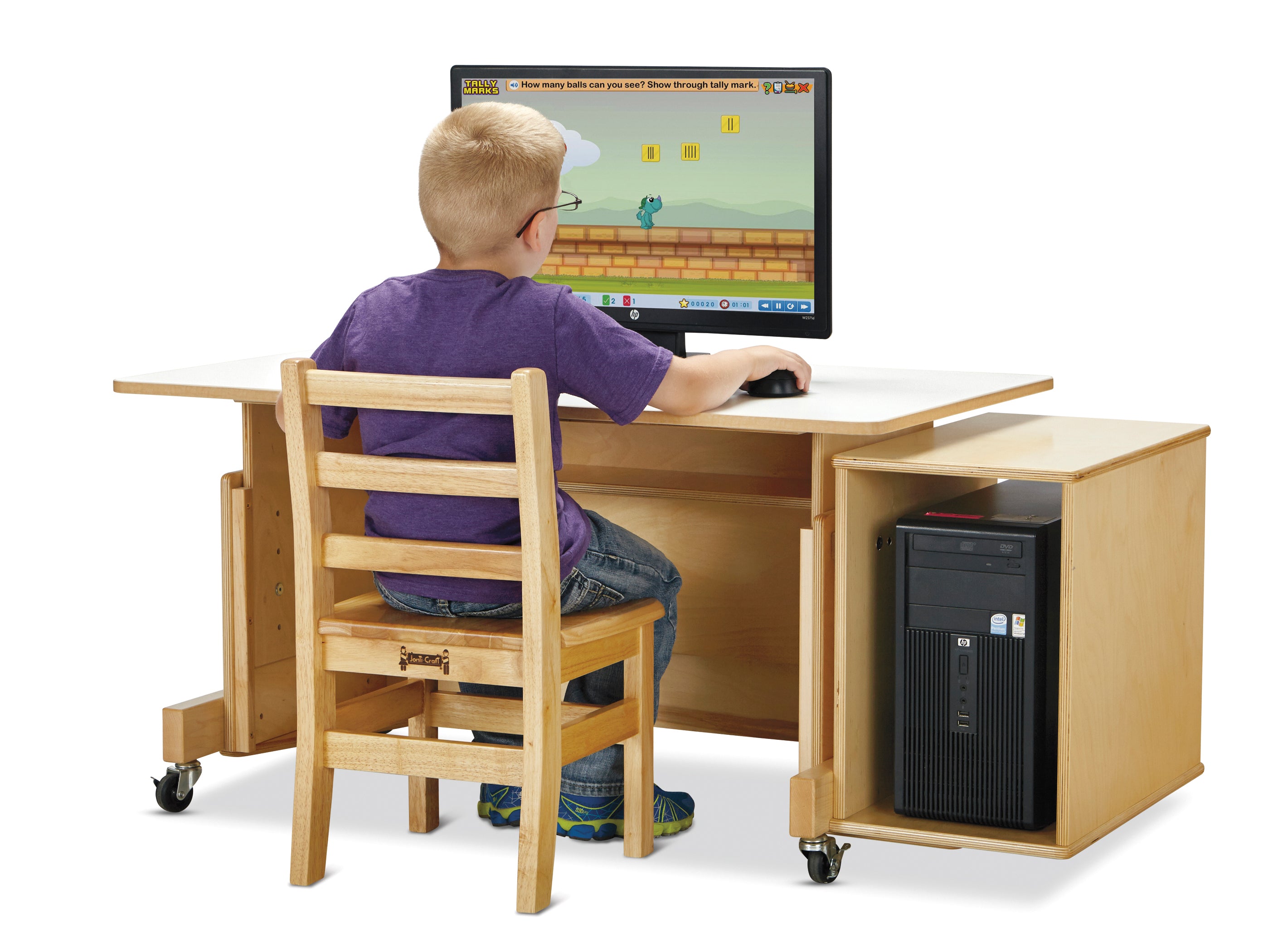 Jonti-Craft® Apollo Single Computer Desk - Maple Top