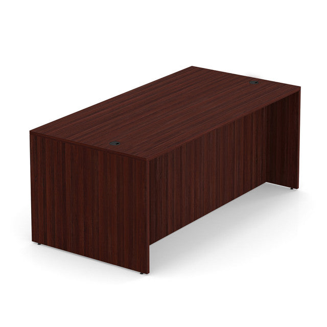 OfficeSource Laminate Desk Shell - 71''W x 36''D - Mahogany