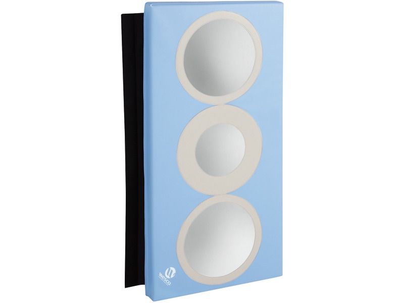 Baby Wall Mat With Mirrors Basic Model - Light Blue/Ivory, 37.8"L x 18.9"W x 2"Th