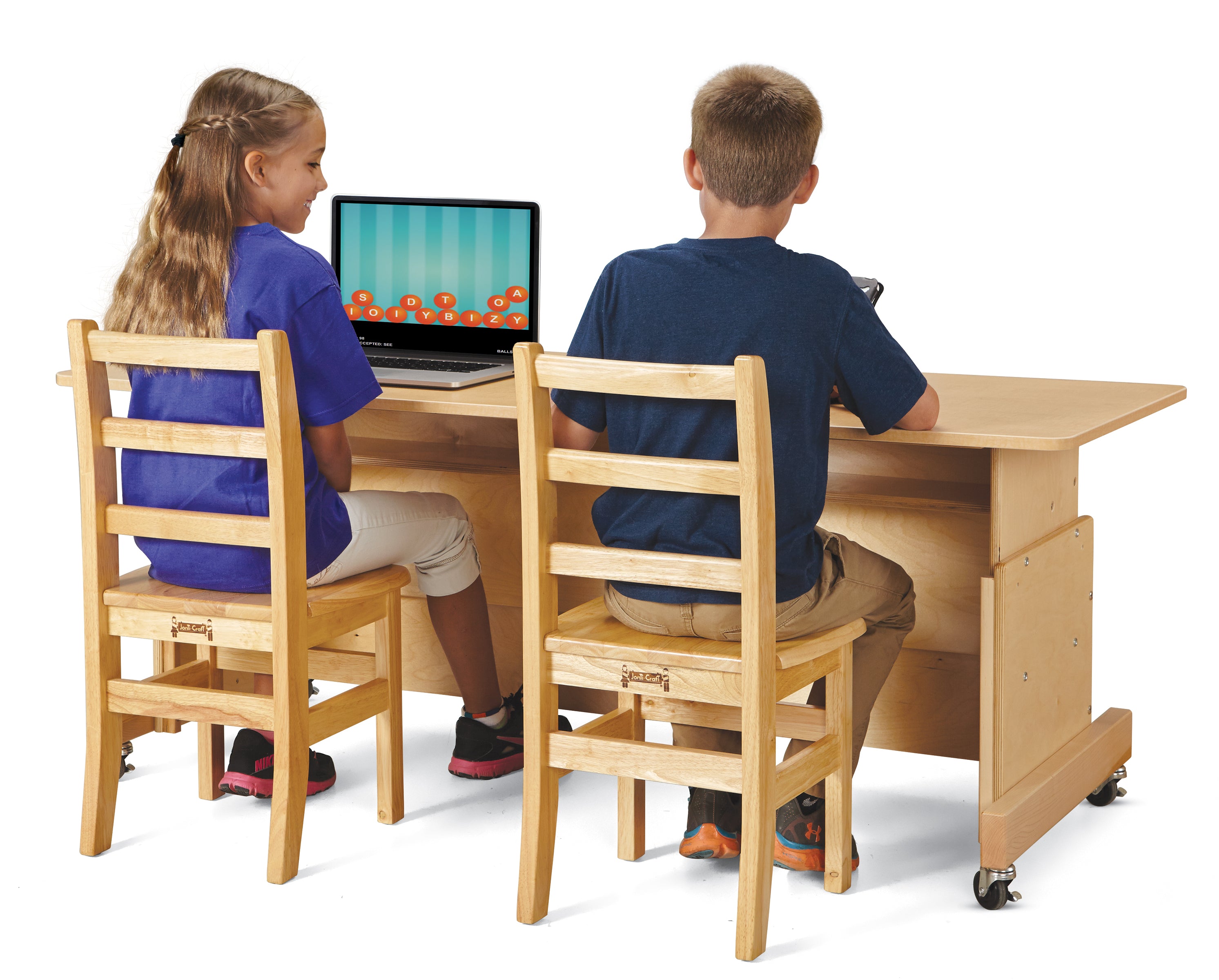 Jonti-Craft® Apollo Double Computer Desk - Maple Top