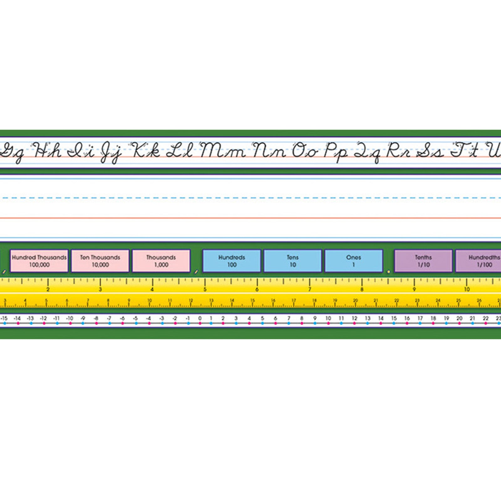 Adhesive Intermediate Contemporary Cursive Desk Plates, 17.5" x 4", Pack of 36