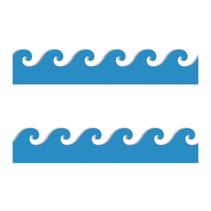 Border - 12 Strips Ea. 3"x36" - Blue Waves Die-Cut