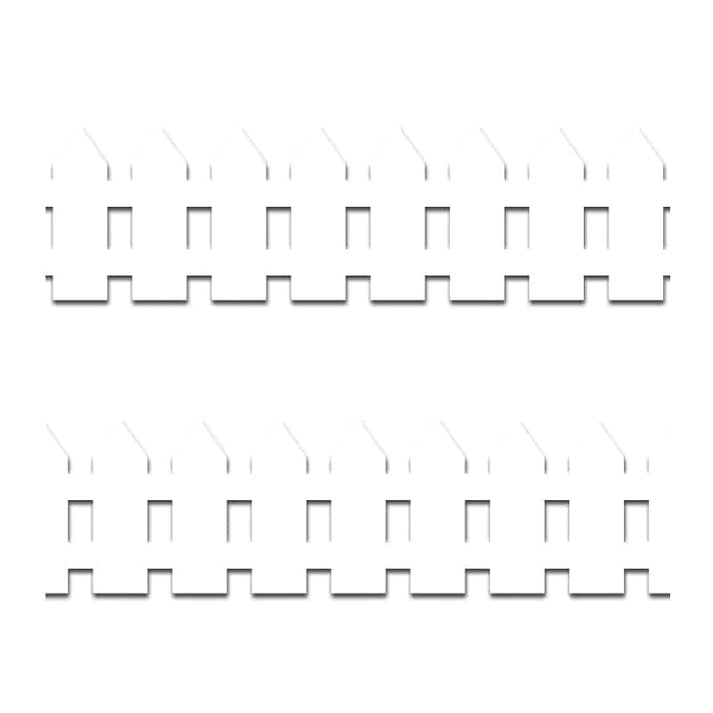 Border - 12 Strips Ea. 3.5"x36" - White Fence Die-Cut