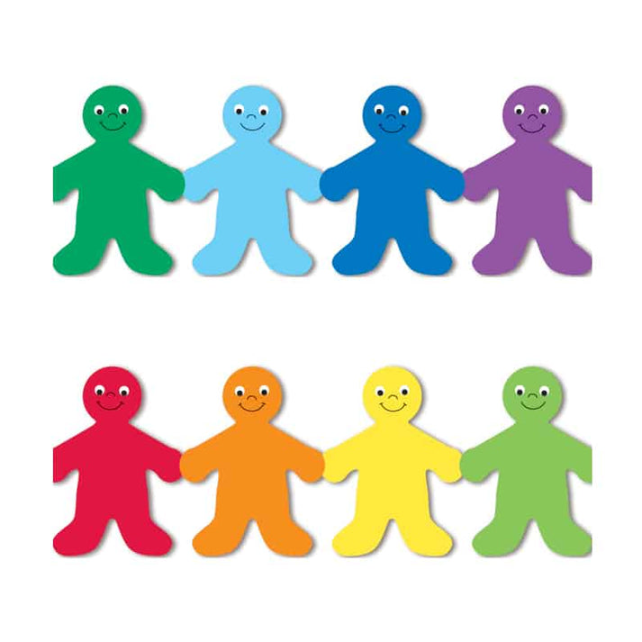 Border - 12 Strips Ea. 3"x36" - Rainbow People Die-Cut