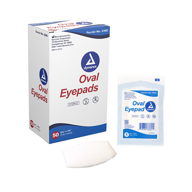 Oval Eye Pads - Sterile, 2 5/8” x 1 5/8” - 2 pcs per Box/100 Boxes per Case