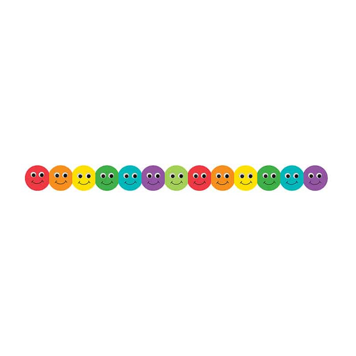 Border - 12 Strips Ea. 3"x36" - Smiley Faces Die-Cut