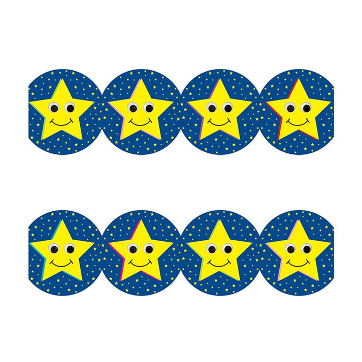 Border - 12 Strips Ea. 3"x36" - Smiling Stars Die-Cut