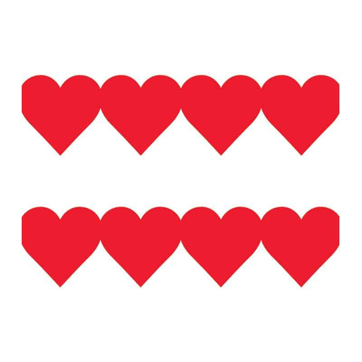 Border - 12 Strips Ea. 3"x36" - Red Hearts Die-Cut