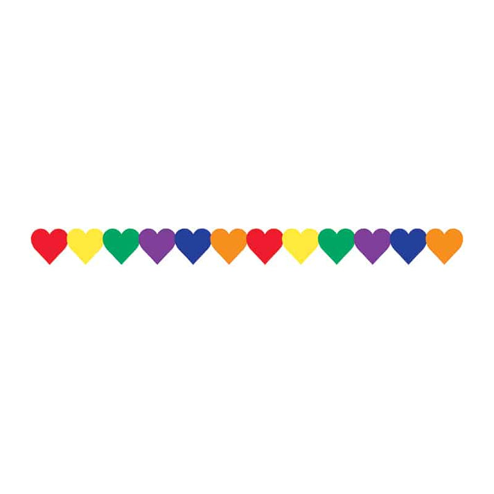 Border - 12 Strips Ea. 3"x36" -  Colored Hearts Die-Cut