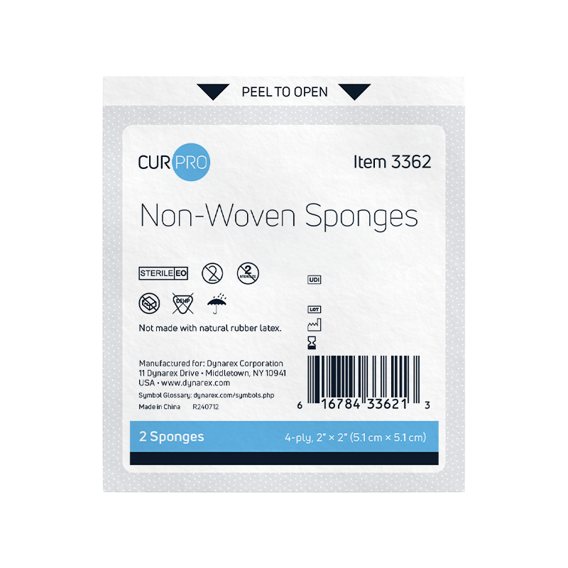 Non-Woven Sponge - Sterile 2's, 2" x 2" 4 Ply - 2 pcs per pouch/50 pouches per Box/30 Trays per Case