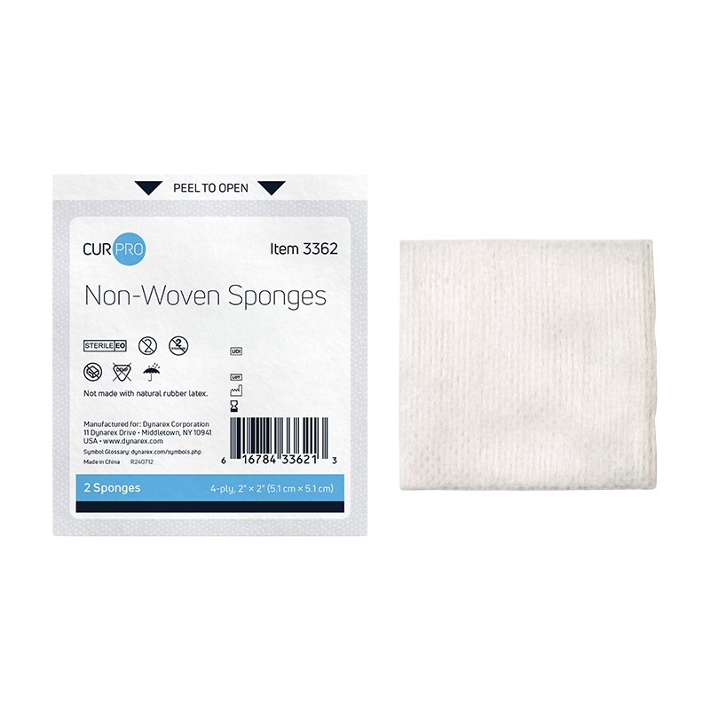 Non-Woven Sponge - Sterile 2's, 2" x 2" 4 Ply - 2 pcs per pouch/50 pouches per Box/30 Trays per Case