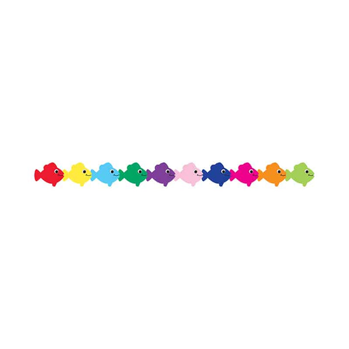 Border - 12 Strips Ea. 3"x36" - Multicolor Fish Die-Cut