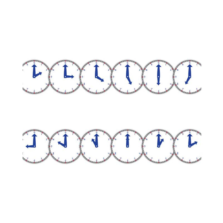 Border - 12 Strips Ea. 3"x36" - Clocks Die-Cut