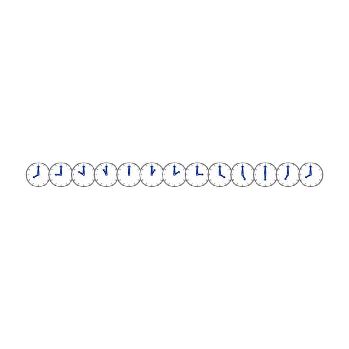 Border - 12 Strips Ea. 3"x36" - Clocks Die-Cut
