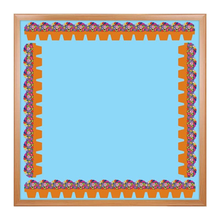 Border - 12 Strips Ea. 3"x36" - Flower Pots Die-Cut