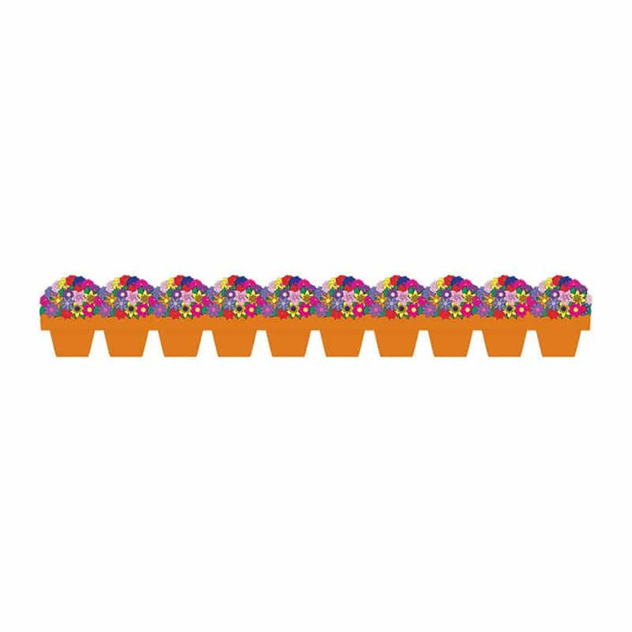 Border - 12 Strips Ea. 3"x36" - Flower Pots Die-Cut