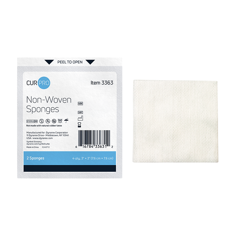 Non-Woven Sponge - Sterile 2's, 3" x 3" 4 Ply - 2 pcs per pouch/50 pouches per Box/24 Trays per Case
