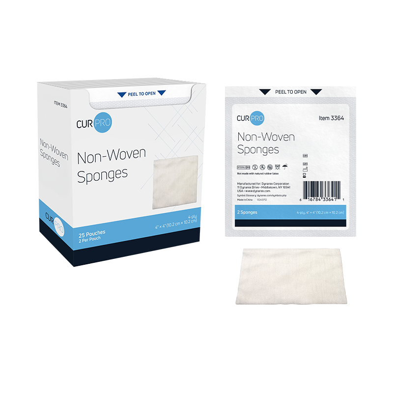Non-Woven Sponge - Sterile 2's, 4" x 4" 4 Ply - 2 pcs per pouch/25 pouches per Box/24 Trays per Case
