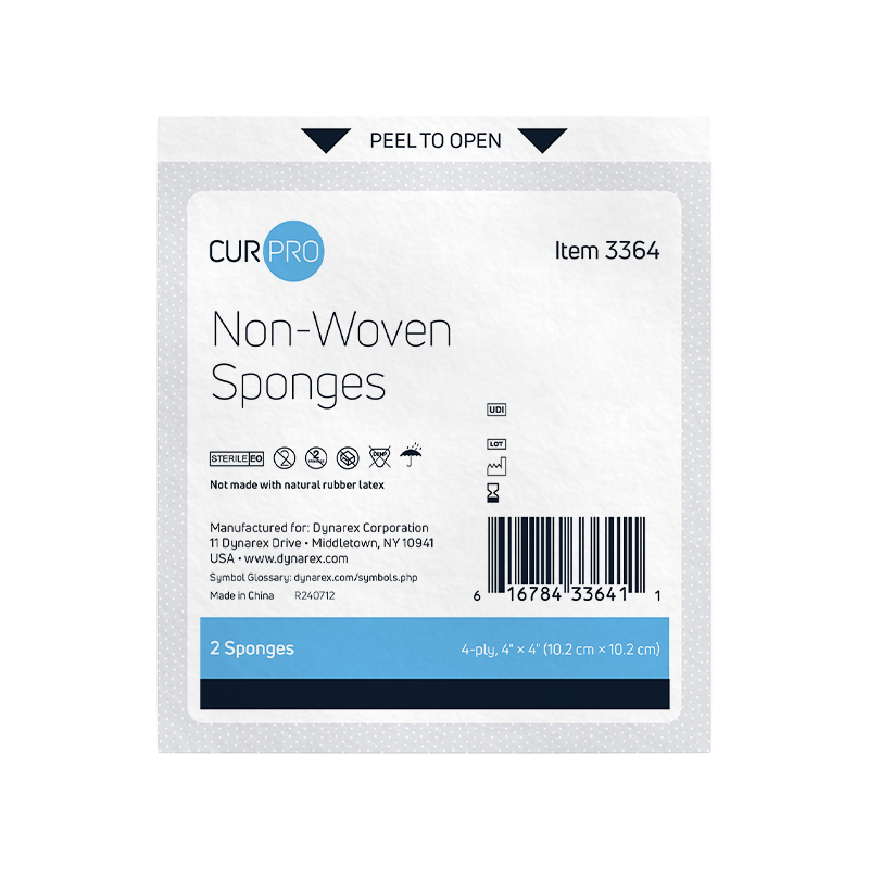 Non-Woven Sponge - Sterile 2's, 4" x 4" 4 Ply - 2 pcs per pouch/25 pouches per Box/24 Trays per Case